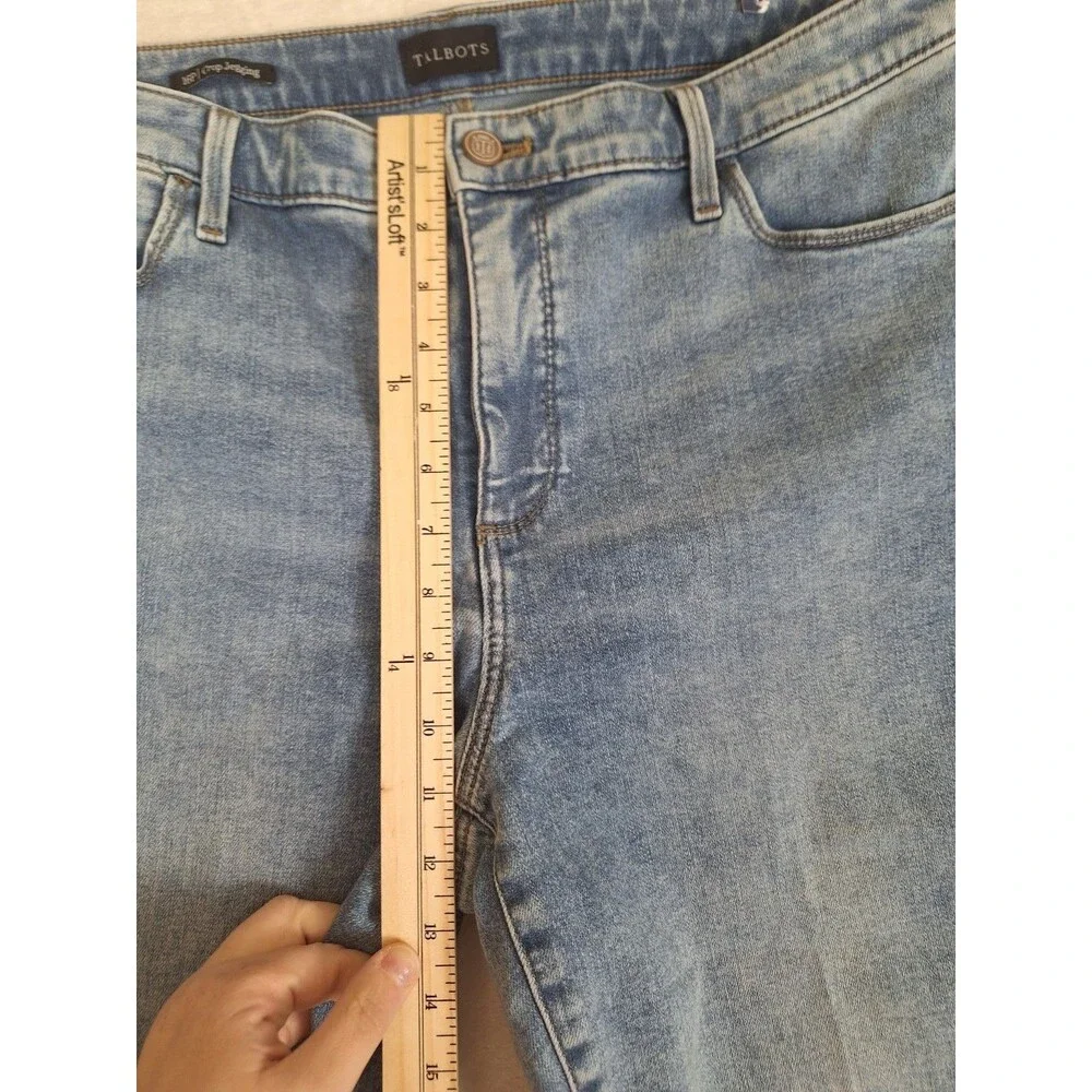 Talbots Jegging Crop Jeans Womens 16P Blue Denim Stretch Pockets Classic Acid